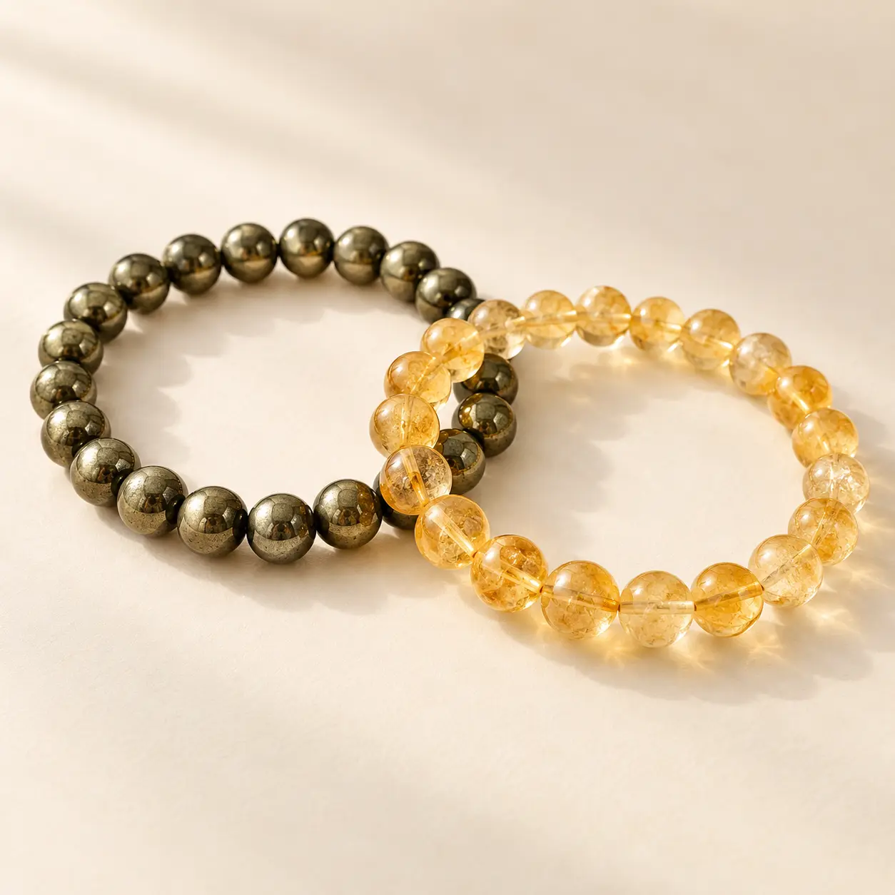 Pyrite + Citrine Bracelet Duo