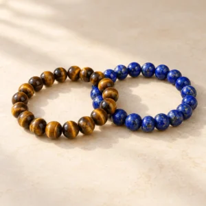 Tiger Eye + Lapis Lazuli Bracelet Duo